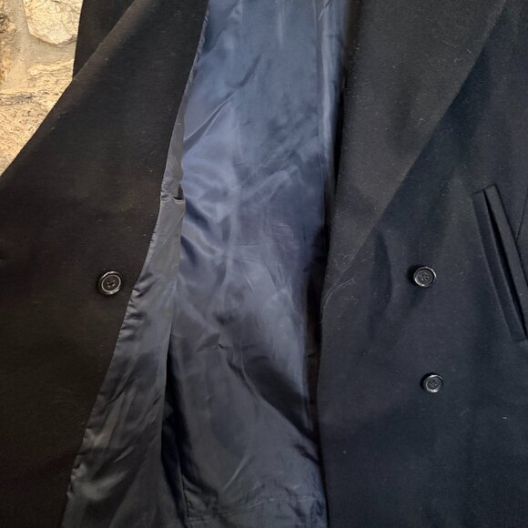 J. Crew Melton Wool Classic Pea Coat Jacket Black plus size 4 - Picture 5 of 9